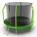 Батут EVO JUMP Cosmo 10ft (зеленый) с внутренней сеткой и лестницей.