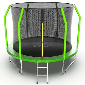 Батут EVO JUMP Cosmo 10ft (зеленый) с внутренней сеткой и лестницей. ― ФИТНЕСЦЕНТР.ru