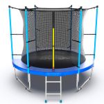 Батут EVO Jump Internal 8ft с внутренней сеткой и лестницей (зеленый/синий).