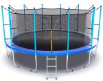 Батут EVO Jump Internal 16ft с внутренней сеткой и лестницей (зеленый/синий).