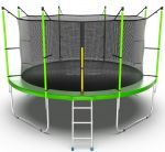 Батут EVO Jump Internal 12ft с внутренней сеткой и лестницей (зеленый/синий).