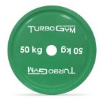 Диск TurboGym стальной с полимерным покрытием для пауэрлифтинга, 50 кг.