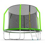 Батут EVO JUMP Cosmo 10ft (зеленый) с внутренней сеткой и лестницей.