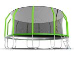 Батут EVO JUMP Cosmo 16ft (зеленый) с внутренней сеткой и лестницей.