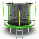 Батут EVO Jump Internal 8ft с внутренней сеткой и лестницей (зеленый/синий).