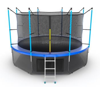 Батут EVO Jump Internal 12ft с внутренней сеткой и лестницей + нижняя сеть (зеленый/синий). ― ФИТНЕСЦЕНТР.ru