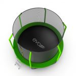 Батут EVO JUMP Cosmo 10ft (зеленый) с внутренней сеткой и лестницей.