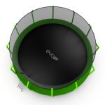 Батут EVO JUMP Cosmo 16ft (зеленый) с внутренней сеткой и лестницей.