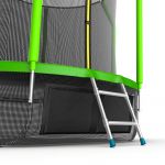 Батут EVO JUMP Cosmo 8ft (зеленый) с внутренней сеткой и лестницей + нижняя сеть.