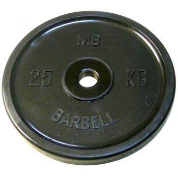 Диск Barbell Евро-классик черный 25 кг, 51 мм ― ФИТНЕСЦЕНТР.ru